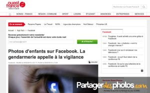 La gendarmerie met en garde les parents qui partagent des photos d'enfants sur Facebook