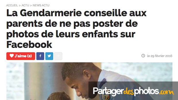 La gendarmerie alerte les parents qui partagent des photos de leurs enfants sur Facebook