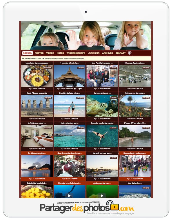 Réseau social famille : Une fois que le réseau social privé est créé, les invités peuvent naviguer dans les différents albums et laisser des commentaires sur chaque photo ou chaque vidéo. Tout reste privé, uniquement accessible dans l'espace sécurisé.