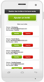 on peut ajouter, modifier ou supprimer un invité de son espace privé en quelques secondes