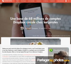 Une base de 68 millions de comptes Dropbox circulerait chez les pirates...