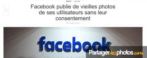 Facebook publie des vieilles photos de ses utilisateurs sans leur consentement (11 décembre 2016 sur BFMTV)