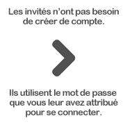 Les invités n'ont pas besoin de s'inscrire : il leur suffit d'entrer le mot de passe que vous leur avez attribué pour se connecter à l'espace privé