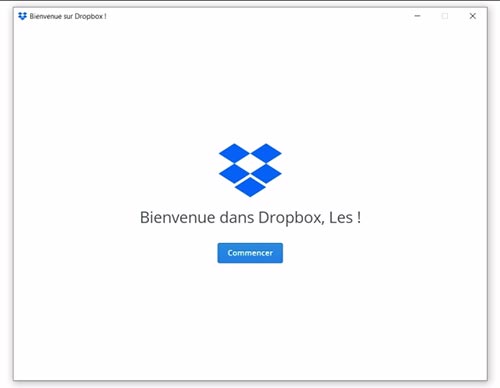 L'interface d'accueil de Dropbox est un peu austère